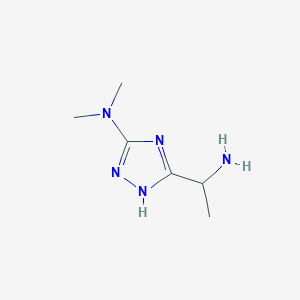 molecular formula C6H13N5 B13186541 5-(1-aminoethyl)-N,N-dimethyl-1H-1,2,4-triazol-3-amine 