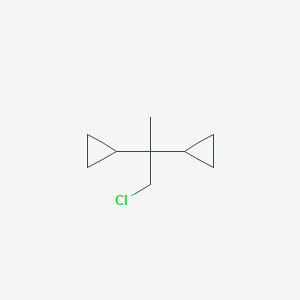 molecular formula C9H15Cl B13186553 (1-Chloro-2-cyclopropylpropan-2-yl)cyclopropane 