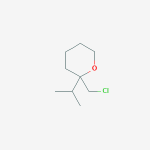 molecular formula C9H17ClO B13186568 2-(Chloromethyl)-2-(propan-2-yl)oxane 