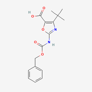 molecular formula C16H18N2O5 B13186668 2-{[(Benzyloxy)carbonyl]amino}-4-tert-butyl-1,3-oxazole-5-carboxylic acid 