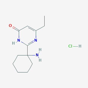 molecular formula C12H20ClN3O B13186674 2-(1-Aminocyclohexyl)-6-ethyl-3,4-dihydropyrimidin-4-one hydrochloride 