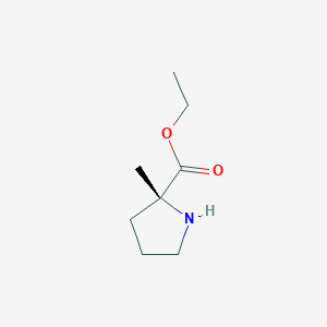 molecular formula C8H15NO2 B13186692 ethyl (2R)-2-methylpyrrolidine-2-carboxylate 