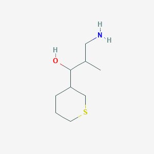 molecular formula C9H19NOS B13186714 3-Amino-2-methyl-1-(thian-3-yl)propan-1-ol 