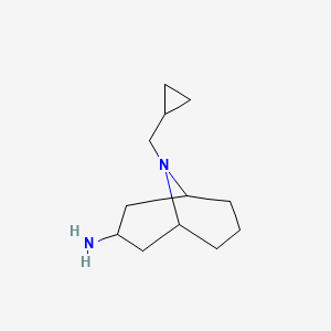 molecular formula C12H22N2 B13186752 9-(Cyclopropylmethyl)-9-azabicyclo[3.3.1]nonan-3-amine 