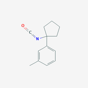 molecular formula C13H15NO B13186755 1-(1-Isocyanatocyclopentyl)-3-methylbenzene 