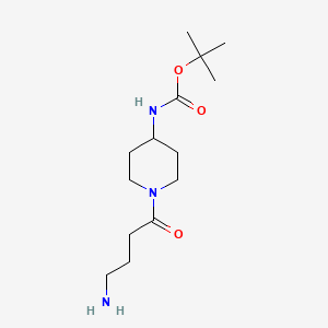 molecular formula C14H27N3O3 B13186772 tert-butyl N-[1-(4-aminobutanoyl)piperidin-4-yl]carbamate 