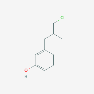 molecular formula C10H13ClO B13186774 3-(3-Chloro-2-methylpropyl)phenol 