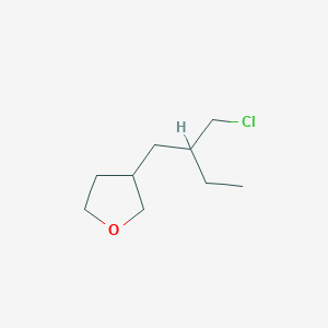 molecular formula C9H17ClO B13186808 3-[2-(Chloromethyl)butyl]oxolane 