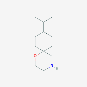 molecular formula C12H23NO B13186814 9-(Propan-2-yl)-1-oxa-4-azaspiro[5.5]undecane 