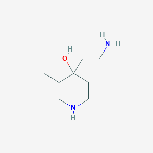 molecular formula C8H18N2O B13186828 4-(2-Aminoethyl)-3-methylpiperidin-4-ol 