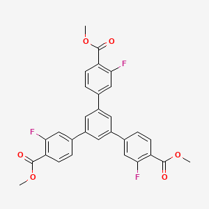 molecular formula C30H21F3O6 B13186834 Methyl 4-[3,5-bis(3-fluoro-4-methoxycarbonylphenyl)phenyl]-2-fluorobenzoate 