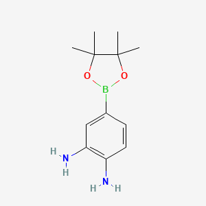 molecular formula C12H19BN2O2 B1318684 4-(4,4,5,5-Tetramethyl-1,3,2-dioxaborolan-2-yl)benzene-1,2-diamine CAS No. 851883-08-4