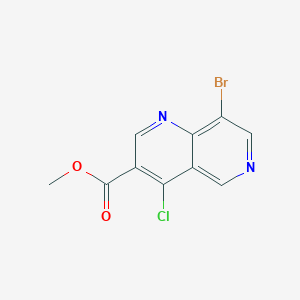 molecular formula C10H6BrClN2O2 B13186850 Methyl 8-bromo-4-chloro-1,6-naphthyridine-3-carboxylate 