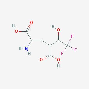 molecular formula C7H10F3NO5 B13186875 2-Amino-4-(2,2,2-trifluoro-1-hydroxyethyl)pentanedioic acid 