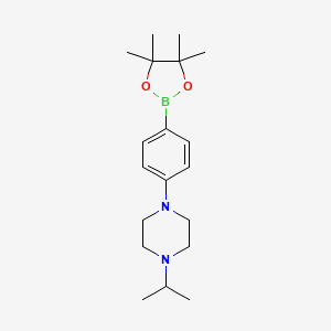 molecular formula C19H31BN2O2 B1318688 1-Isopropyl-4-(4-(4,4,5,5-tetramethyl-1,3,2-dioxaborolan-2-yl)phenyl)piperazine CAS No. 1073354-18-3