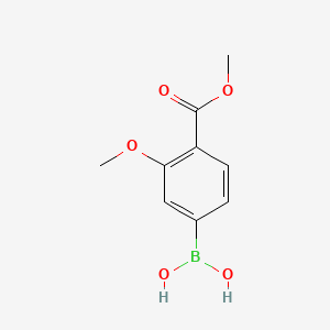 molecular formula C9H11BO5 B1318690 Acide 3-méthoxy-4-méthoxycarbonylphénylboronique CAS No. 603122-41-4