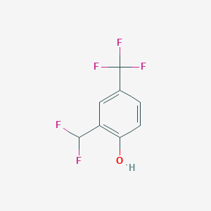 molecular formula C8H5F5O B13186940 2-(Difluoromethyl)-4-(trifluoromethyl)phenol 