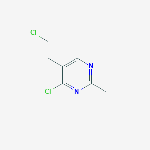 molecular formula C9H12Cl2N2 B13187020 4-Chloro-5-(2-chloro-ethyl)-2-ethyl-6-methyl-pyrimidine 