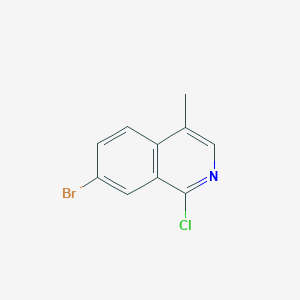 molecular formula C10H7BrClN B13187038 7-Bromo-1-chloro-4-methylisoquinoline 