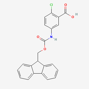 molecular formula C22H16ClNO4 B1318704 5-((((9H-Fluoren-9-yl)methoxy)carbonyl)amino)-2-chlorobenzoic acid CAS No. 186320-16-1