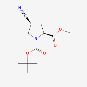 molecular formula C12H18N2O4 B1318705 (2S,4S)-1-tert-butyl 2-methyl 4-cyanopyrrolidine-1,2-dicarboxylate CAS No. 487048-28-2