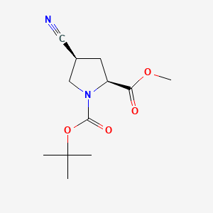 molecular formula C12H18N2O4 B1318705 (2S,4S)-1-叔丁基 2-甲基 4-氰基吡咯烷-1,2-二甲酸酯 CAS No. 487048-28-2