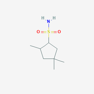 molecular formula C8H17NO2S B13187143 2,4,4-Trimethylcyclopentane-1-sulfonamide 