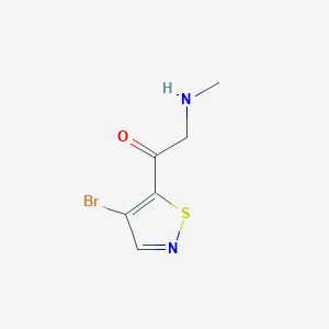 molecular formula C6H7BrN2OS B13187182 1-(4-Bromo-1,2-thiazol-5-yl)-2-(methylamino)ethan-1-one 