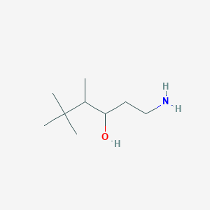 molecular formula C9H21NO B13187220 1-Amino-4,5,5-trimethylhexan-3-ol 