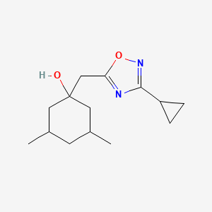 molecular formula C14H22N2O2 B13187241 1-[(3-Cyclopropyl-1,2,4-oxadiazol-5-yl)methyl]-3,5-dimethylcyclohexan-1-ol 