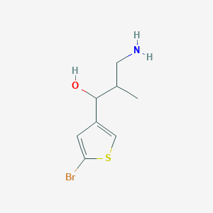 molecular formula C8H12BrNOS B13187242 3-Amino-1-(5-bromothiophen-3-yl)-2-methylpropan-1-ol 