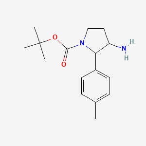 molecular formula C16H24N2O2 B13187244 tert-Butyl 3-amino-2-(4-methylphenyl)pyrrolidine-1-carboxylate 