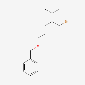 molecular formula C15H23BrO B13187251 ({[4-(Bromomethyl)-5-methylhexyl]oxy}methyl)benzene 