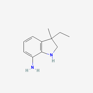 molecular formula C11H16N2 B13187289 3-Ethyl-3-methyl-2,3-dihydro-1H-indol-7-amine 