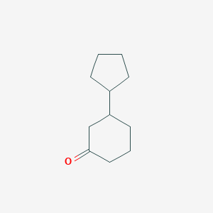 molecular formula C11H18O B13187310 3-Cyclopentylcyclohexan-1-one 