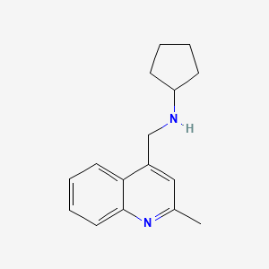 molecular formula C16H20N2 B13187362 N-[(2-methylquinolin-4-yl)methyl]cyclopentanamine 