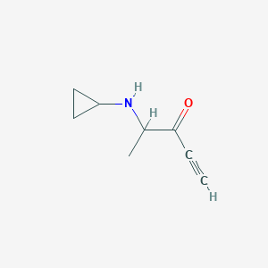 molecular formula C8H11NO B13187375 4-(Cyclopropylamino)pent-1-yn-3-one 