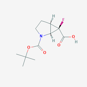 molecular formula C11H16FNO4 B13187405 (1S,5R,6R)-2-[(tert-butoxy)carbonyl]-6-fluoro-2-azabicyclo[3.1.0]hexane-6-carboxylic acid 