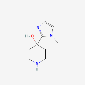 molecular formula C9H15N3O B13187409 4-(1-Methyl-1H-imidazol-2-yl)piperidin-4-ol 