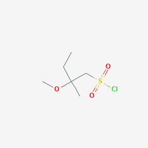 molecular formula C6H13ClO3S B13187424 2-Methoxy-2-methylbutane-1-sulfonyl chloride 