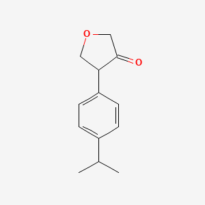 molecular formula C13H16O2 B13187445 4-[4-(Propan-2-yl)phenyl]oxolan-3-one 