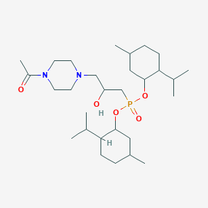 molecular formula C29H55N2O5P B13187509 Bis[5-methyl-2-(propan-2-yl)cyclohexyl] [3-(4-acetylpiperazin-1-yl)-2-hydroxypropyl]phosphonate 