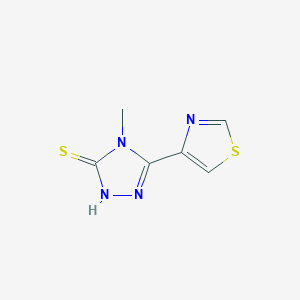 molecular formula C6H6N4S2 B13187526 4-Methyl-5-(1,3-thiazol-4-YL)-4H-1,2,4-triazole-3-thiol 