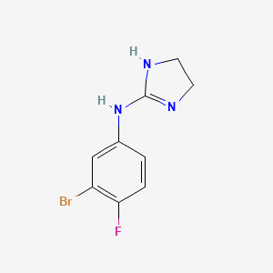 molecular formula C9H9BrFN3 B13187542 N-(3-bromo-4-fluorophenyl)-4,5-dihydro-1H-imidazol-2-amine 