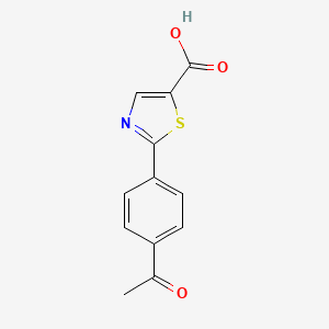 molecular formula C12H9NO3S B13187549 2-(4-Acetylphenyl)-1,3-thiazole-5-carboxylic acid 