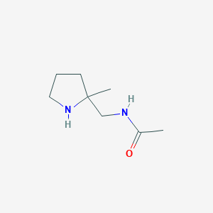 molecular formula C8H16N2O B13187552 N-[(2-Methylpyrrolidin-2-yl)methyl]acetamide 