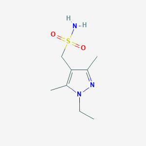 molecular formula C8H15N3O2S B13187558 (1-Ethyl-3,5-dimethyl-1H-pyrazol-4-yl)methanesulfonamide 