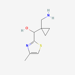 molecular formula C9H14N2OS B13187568 [1-(Aminomethyl)cyclopropyl](4-methyl-1,3-thiazol-2-yl)methanol 