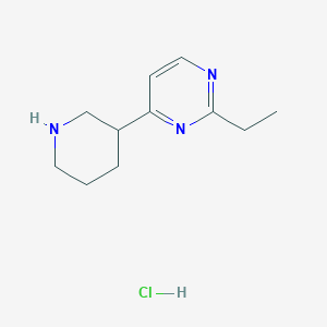 molecular formula C11H18ClN3 B13187625 2-Ethyl-4-(piperidin-3-yl)pyrimidine hydrochloride 