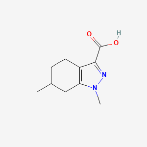 molecular formula C10H14N2O2 B13187634 1,6-Dimethyl-4,5,6,7-tetrahydro-1H-indazole-3-carboxylic acid 